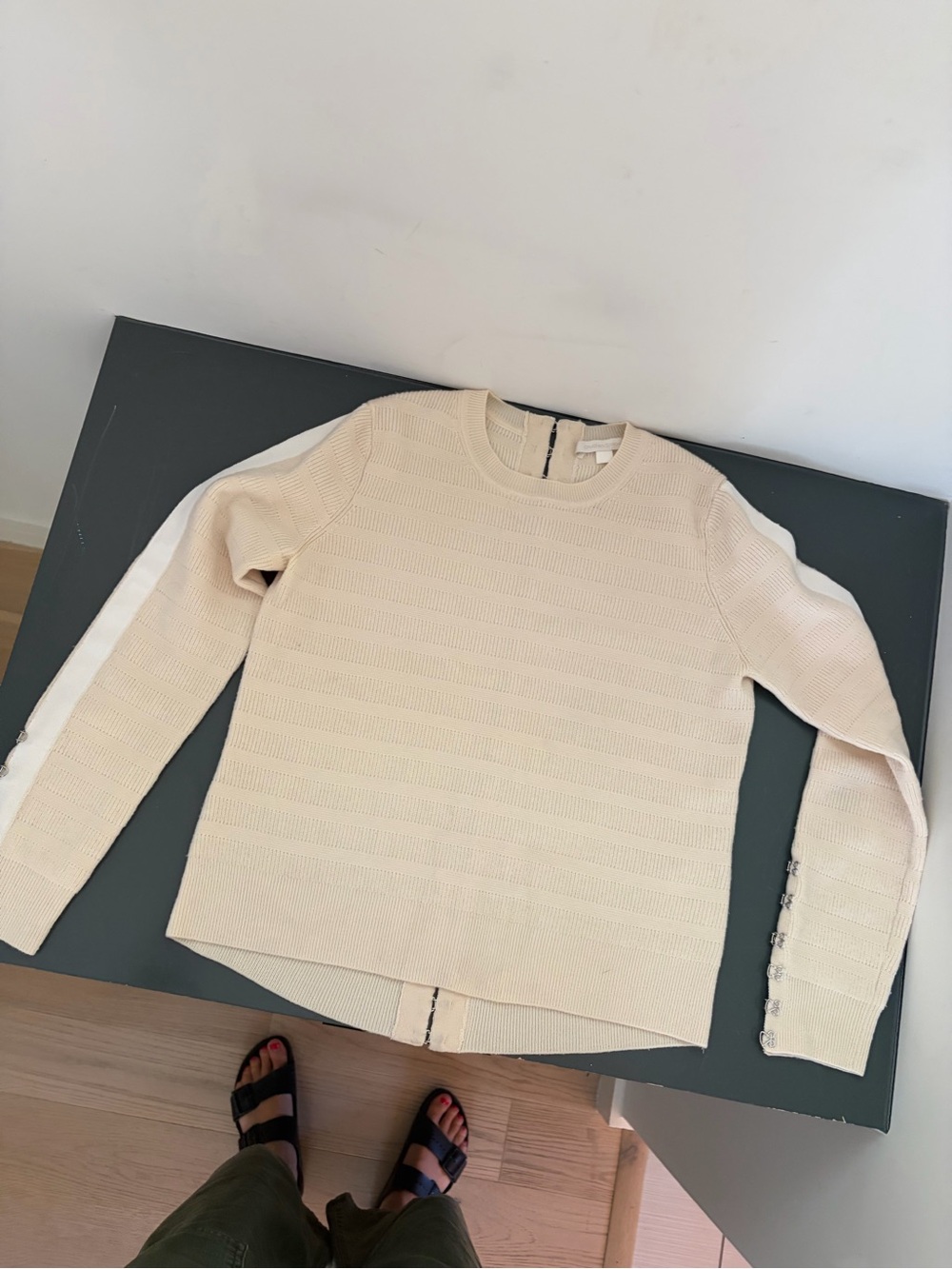 Jonathan Simkhai Cream Knit Crew Neck Sweater